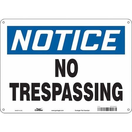 Condor Safety Sign, 10 in Height, 14 in Width, Polyethylene, Horizontal Rectangle, English, 473L23 473L23
