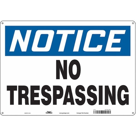 Condor Safety Sign, 14 in H, 20 in W, Polyethylene, Horizontal Rectangle, English, 473L24 473L24