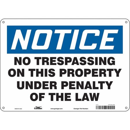 Condor Safety Sign, 10 in Height, 14 in Width, Aluminum, Horizontal Rectangle, English, 473L42 473L42
