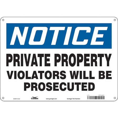 Condor Safety Sign, 10 in Height, 14 in Width, Aluminum, Horizontal Rectangle, English, 473L61 473L61