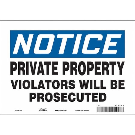 Condor Safety Sign, 7 in Height, 10 in Width, Vinyl, Vertical Rectangle, English, 473L65 473L65