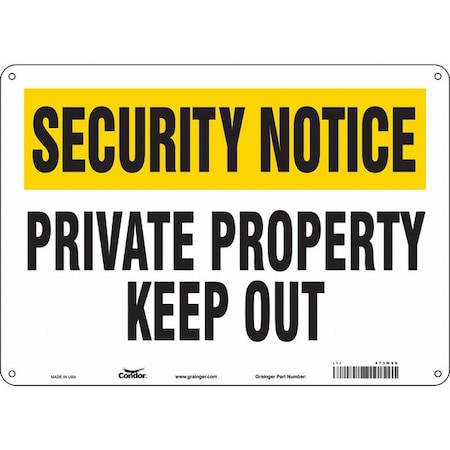 Condor Safety Sign, 10 in Height, 14 in Width, Aluminum, Horizontal Rectangle, English, 473M90 473M90