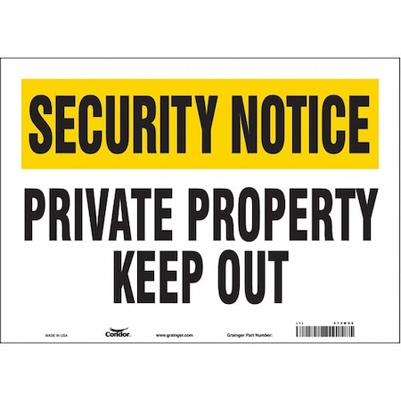 Condor Safety Sign, 10 in Height, 14 in Width, Vinyl, Horizontal Rectangle, English, 473M96 473M96