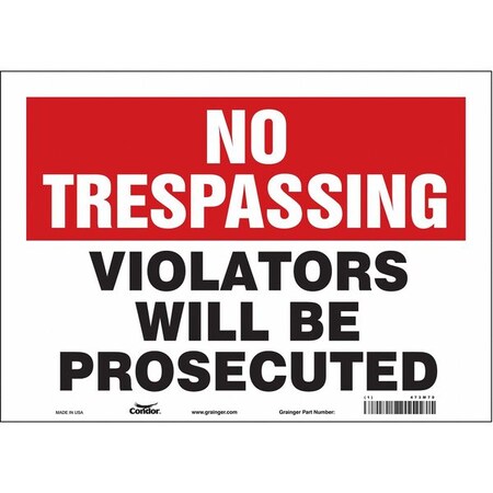 Condor Safety Sign, 10 in Height, 14 in Width, Vinyl, Horizontal Rectangle, English, 473M70 473M70