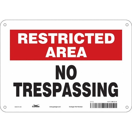 Condor Safety Sign, 7 in Height, 10 in Width, Aluminum, Vertical Rectangle, English, 473M35 473M35