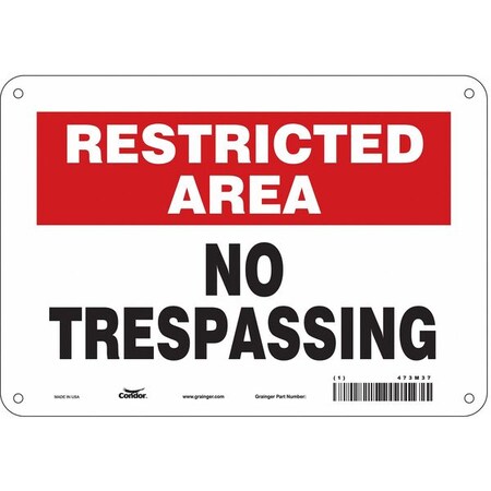 Condor Safety Sign, 7 in Height, 10 in Width, Polyethylene, Vertical Rectangle, English, 473M37 473M37