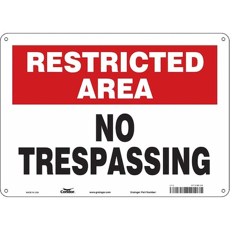 Condor Safety Sign, 10 in Height, 14 in Width, Polyethylene, Horizontal Rectangle, English, 473M38 473M38