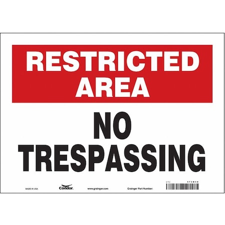 Condor Safety Sign, 10 in Height, 14 in Width, Vinyl, Horizontal Rectangle, English, 473M40 473M40
