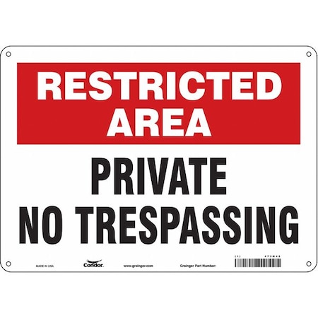 Condor Safety Sign, 10 in Height, 14 in Width, Aluminum, Horizontal Rectangle, English, 473M48 473M48