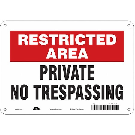 Condor Safety Sign, 7 in Height, 10 in Width, Polyethylene, Vertical Rectangle, English, 473M49 473M49