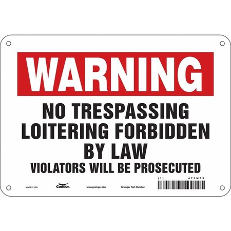 Condor Safety Sign, 7 in Height, 10 in Width, Aluminum, Vertical Rectangle, English, 473M53 473M53