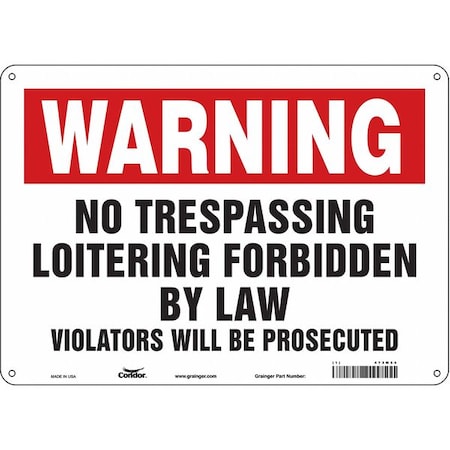 Condor Safety Sign, 10 in Height, 14 in Width, Aluminum, Horizontal Rectangle, English, 473M54 473M54