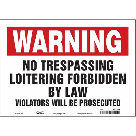 Condor Safety Sign, 10 in Height, 14 in Width, Vinyl, Horizontal Rectangle, English, 473M58 473M58