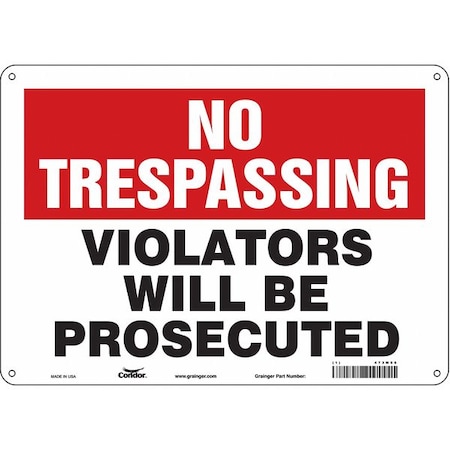 Condor Safety Sign, 10 in Height, 14 in Width, Aluminum, Horizontal Rectangle, English, 473M66 473M66