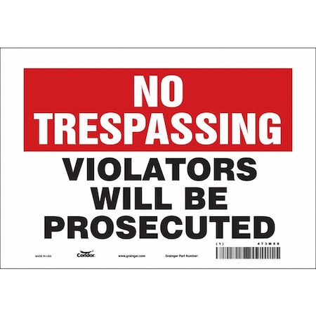 Condor Safety Sign, 7 in Height, 10 in Width, Vinyl, Vertical Rectangle, English, 473M69 473M69