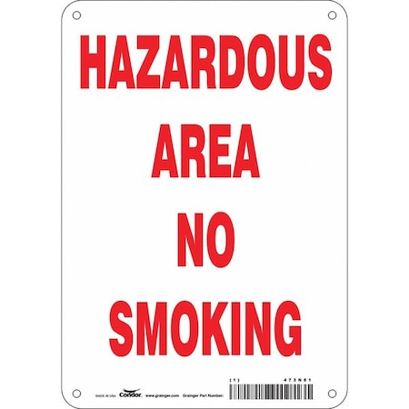 Condor Safety Sign, 10" H, 7 in W, Polyethylene, Horizontal Rectangle, English, 473N81 473N81