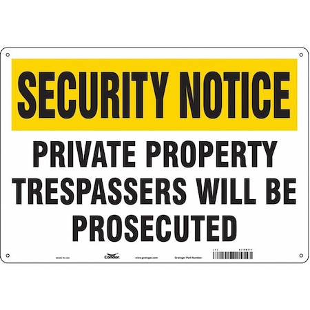 Condor Safety Sign, 14 in H, 20 in W, Aluminum, Horizontal Rectangle, English, 473N01 473N01