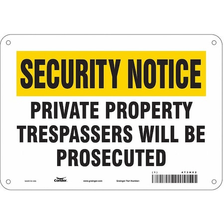 Condor Safety Sign, 7 in Height, 10 in Width, Polyethylene, Vertical Rectangle, English, 473N02 473N02