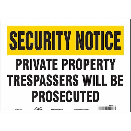 Condor Safety Sign, 10 in Height, 14 in Width, Vinyl, Horizontal Rectangle, English, 473N06 473N06
