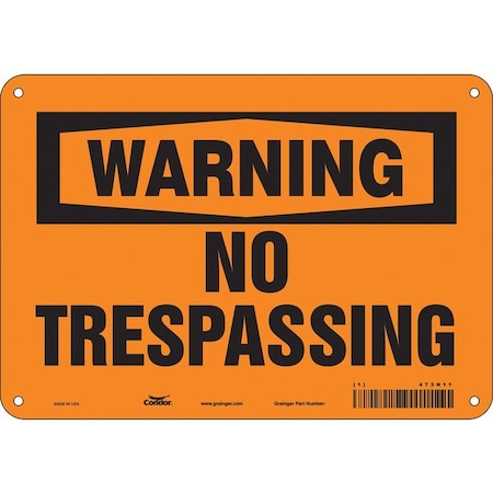 Condor Safety Sign, 7 in Height, 10 in Width, Polyethylene, Vertical Rectangle, English, 473N11 473N11