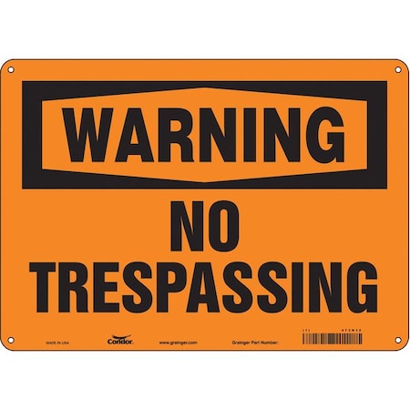 Condor Safety Sign, 10 in Height, 14 in Width, Polyethylene, Horizontal Rectangle, English, 473N12 473N12