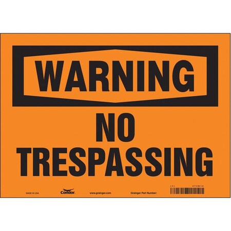 Condor Safety Sign, 10 in Height, 14 in Width, Vinyl, Horizontal Rectangle, English, 473N14 473N14