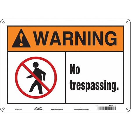 Condor Safety Sign, 10 in Height, 14 in Width, Polyethylene, Horizontal Rectangle, English, 473N18 473N18