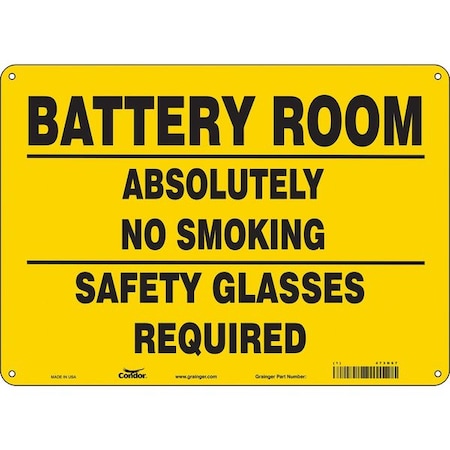 Condor No Smoking Sign, 10" H, 14 in W, Horizontal Rectangle, English, 473N67 473N67