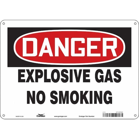 Condor No Smoking Sign, 10" H, 14 in W, Horizontal Rectangle, English, 473P90 473P90