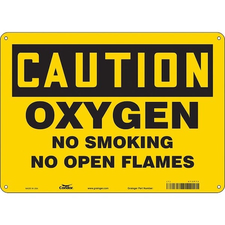 Condor No Smoking Sign, 10" H, 14 in W, Polyethylene, Horizontal Rectangle, English, 473P73 473P73