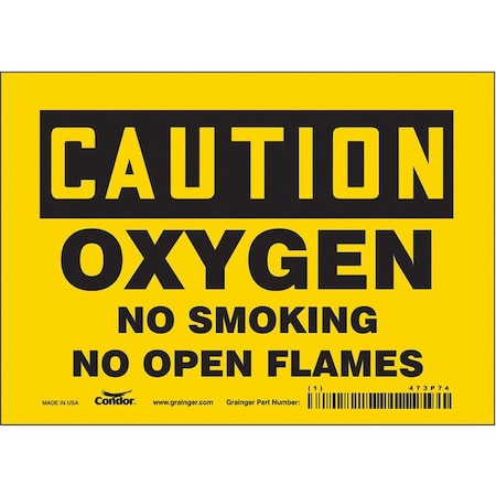 Condor No Smoking Sign, 5 in H, 7 in W, Vinyl, Horizontal Rectangle, English, 473P74 473P74