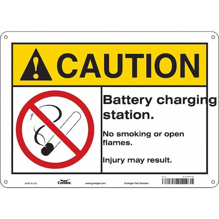 Condor No Smoking Sign, 10" H, 14 in W, Horizontal Rectangle, English, 473P78 473P78