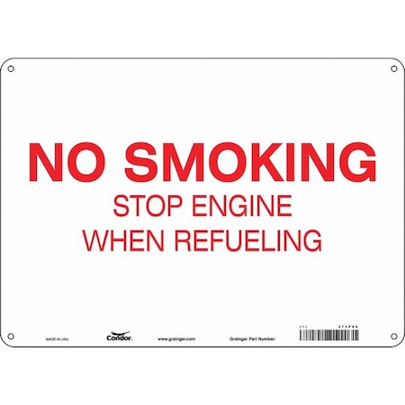 Condor No Smoking Sign, 10" H, 14 in W, Vinyl, Horizontal Rectangle, English, 473P08 473P08