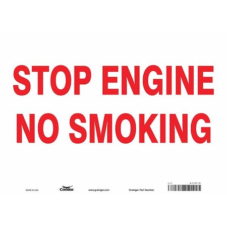 Condor No Smoking Sign, 10" H, 14 in W, Vinyl, Horizontal Rectangle, English, 473P15 473P15