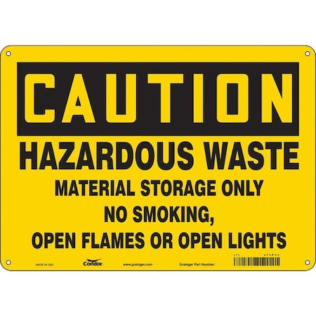 Condor Safety Sign, 10" H, 14 in W, Polyethylene, Horizontal Rectangle, English, 473P33 473P33