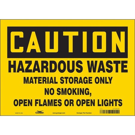 Condor Safety Sign, 10" H, 14 in W, Vinyl, Horizontal Rectangle, English, 473P38 473P38