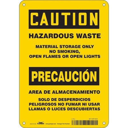 Condor Safety Sign, 10" H, 7 in W, Horizontal Rectangle, English, Spanish, 473P40 473P40
