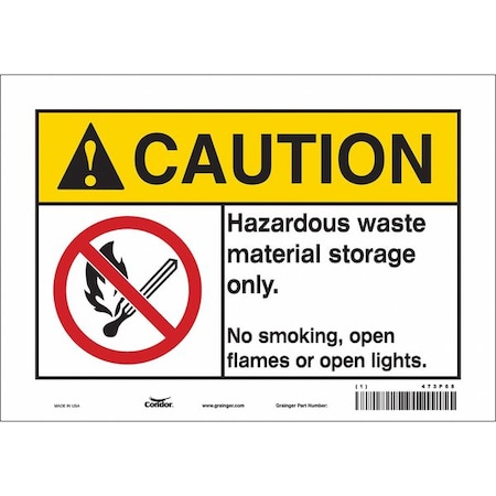 Condor Safety Sign, 7" H, 10" W, Vinyl, Vertical Rectangle, English, 473P68 473P68