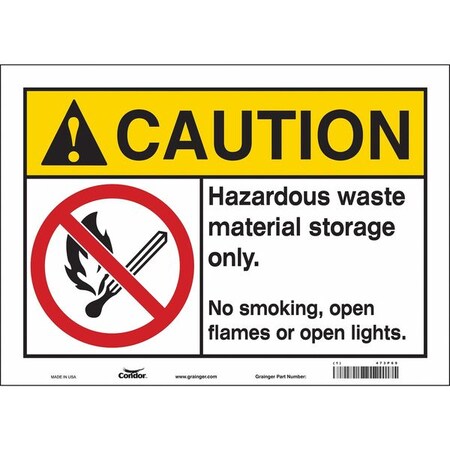 Condor Safety Sign, 10" H, 14 in W, Vinyl, Horizontal Rectangle, English, 473P69 473P69