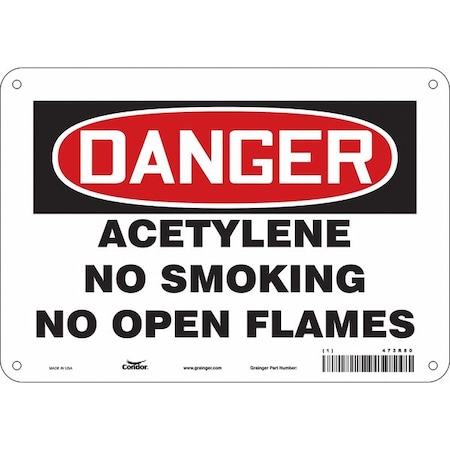 Condor No Smoking Sign, 7" H, 10" W, Polyethylene, Vertical Rectangle, English, 473R80 473R80