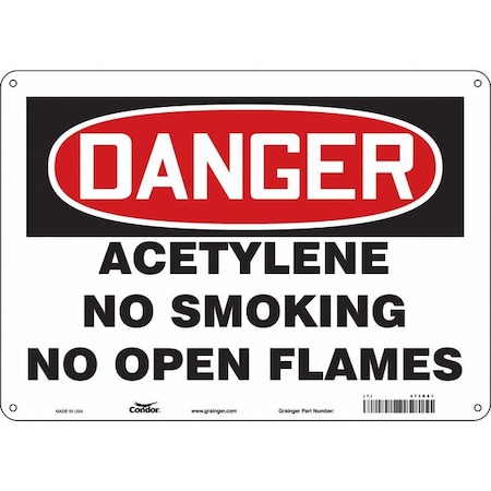Condor No Smoking Sign, 10" H, 14 in W, Polyethylene, Horizontal Rectangle, English, 473R81 473R81
