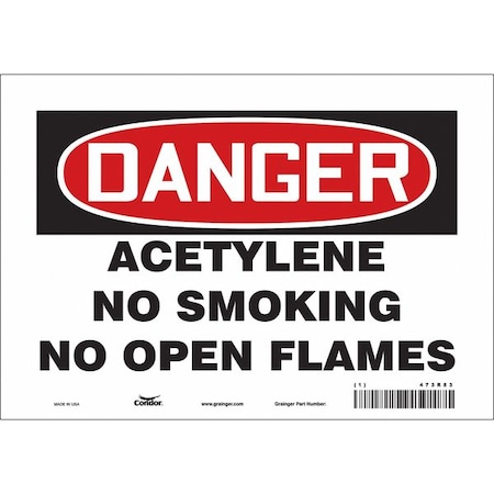 Condor No Smoking Sign, 7" H, 10" W, Vinyl, Vertical Rectangle, English, 473R83 473R83