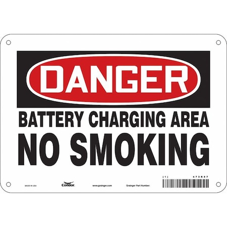 Condor No Smoking Sign, 7" H, 10" W, Polyethylene, Vertical Rectangle, English, 473R87 473R87