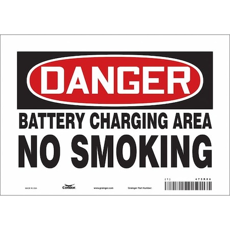 Condor No Smoking Sign, 7" H, 10" W, Vinyl, Vertical Rectangle, English, 473R89 473R89