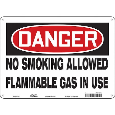 Condor No Smoking Sign, 10" H, 14 in W, Horizontal Rectangle, English, 473R71 473R71