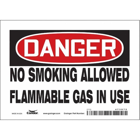 Condor Safety Sign, 5 in H, 7 in W, Vinyl, Horizontal Rectangle, English, 473R75 473R75