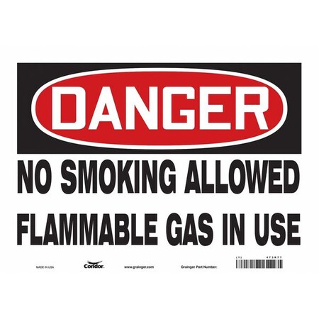 Condor Safety Sign, 10" H, 14 in W, Vinyl, Horizontal Rectangle, English, 473R77 473R77