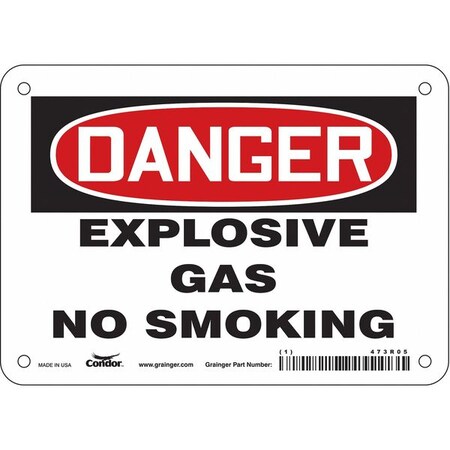 Condor Safety Sign, 5 in H, 7 in W, Vinyl, Horizontal Rectangle, English, 473R05 473R05