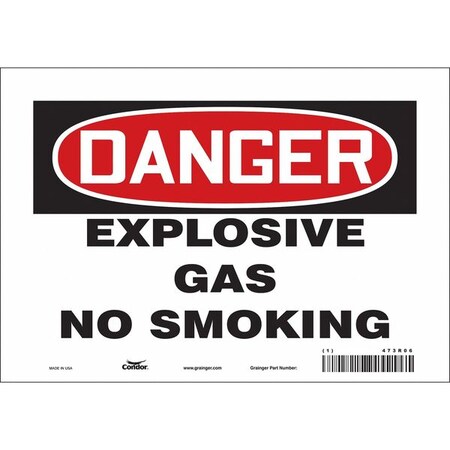 Condor Safety Sign, 7" H, 10" W, Vinyl, Vertical Rectangle, English, 473R06 473R06