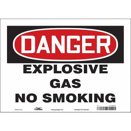 Condor Safety Sign, 10" H, 14 in W, Vinyl, Horizontal Rectangle, English, 473R07 473R07